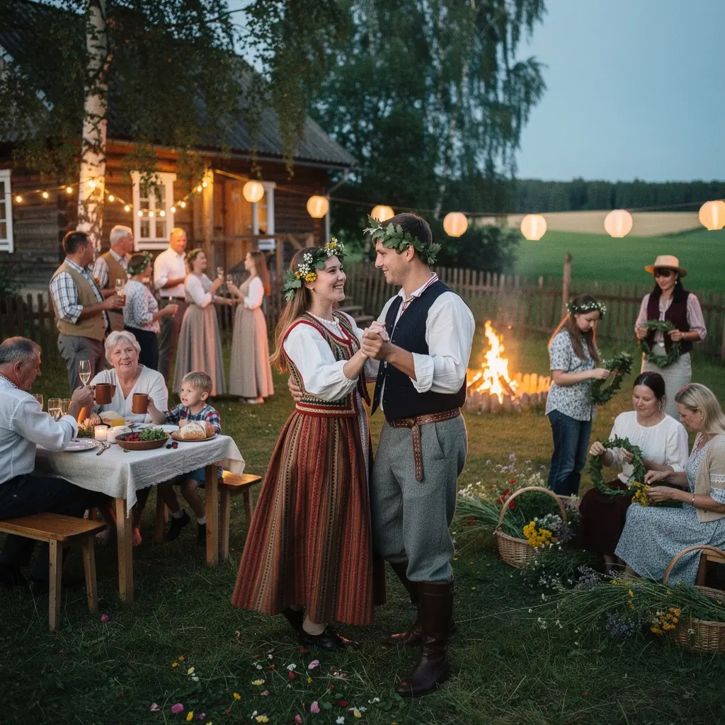 Latvijas lauku ainava ar zaļām pļavām un majestātiskām upēm.
